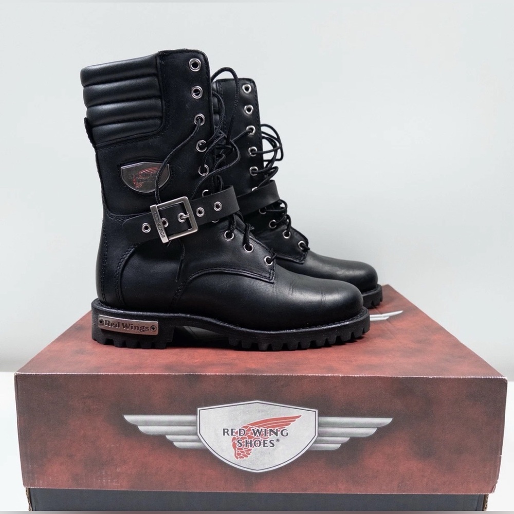 Red Wing Shoes Black Leather Combat Boots